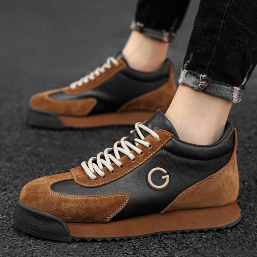 kf Sa08a011b8c14489799cf53d5195da98e4 Classic Retro Brown Sneakers Men Comfortable Suede Casual Shoes Men Luxury Brand Designer Shoes For Men