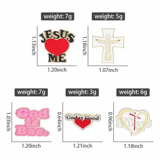 Custom Jesus Love Enamel Brooch | Heart Shaped Pin | Vintage Alloy Lapel Badge | Decorative Pin Jewelry Gift for Friends - Image 4