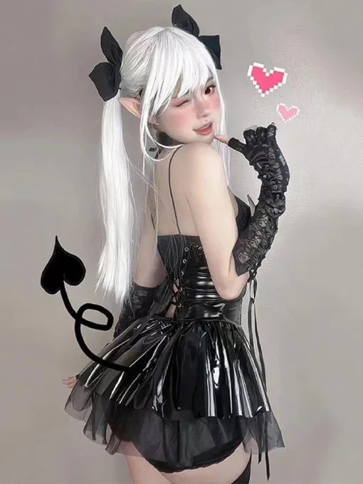 Sexy Cosplay PU Dress – Harajuku Streetwear Grunge Punk Gothic Dress - Image 2