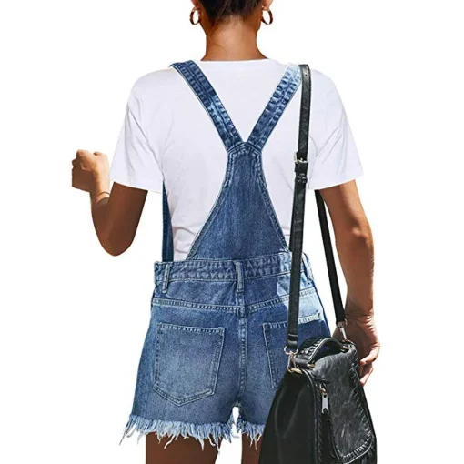 kf Sa9179b7d3f19492d83ad3b4de235494e7 Sexy Ripped Hole Denim Overalls Women 2023 Summer Jumpsuit Female One Piece Jeans Playsuit Straps Shorts