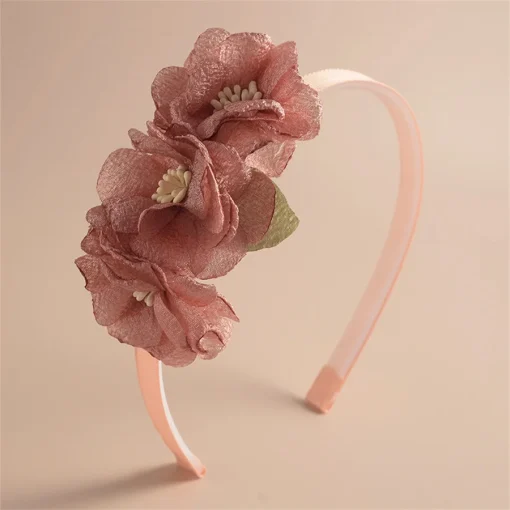 kf Sb069d0528cec446fbb375b8940617a2am New ladies child princess Handmade Flower Girls Headbands Cute Pearl Feather Wedding Crown Princess Dance Party