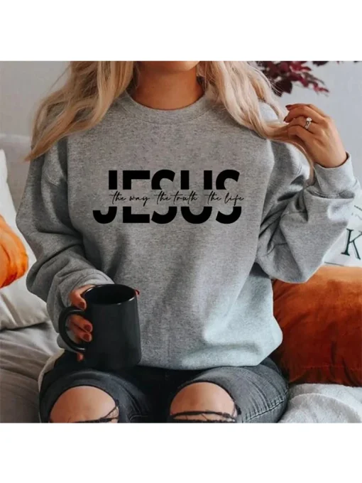 "Jesus The Way The Truth The Life" Women’s Sweatshirt | Christian Hoodie Gift - Image 6