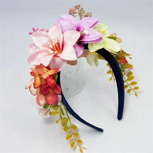 kf Sb72200ce8f24416c8ce9d7b03fa004dd2 New Fashion Women Wedding Headband Girls Boho Flowers Headwear Children Hair Bands Hair Accessories Bride Wreath