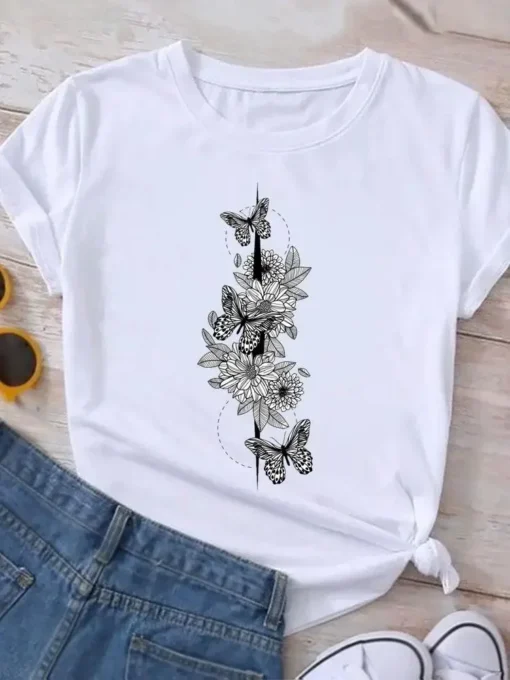 kf Sb77c23642f2246c29b56936ad5d0b98a2 Graphic T Shirt Clothing Coffee Leopard 90s Summer Short Sleeve Women Print Casual Fashion Clothes Tee