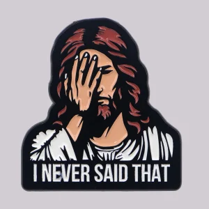 “I Never Said That” Jesus Enamel Pin | Vintage Brooch | Creative Religious Jewelry for Bags, Jackets, and More