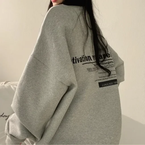 kf Sbce35b8a497d41e9a47f4044f9ec4635o New Oversized Hoodie Women Sweatshirts Long Sleeve Hoodies Casual Letter Print Loose Pullovers Harajuku Sweatshirt Female