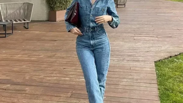 kf Sbe96a17d20c14065aaced6b381166141H Autumn Denim Jumpsuit for Women Overalls Woman Jean Overalls Long Sleeve Elegant Jumpsuits Y2k Streetwear 2024