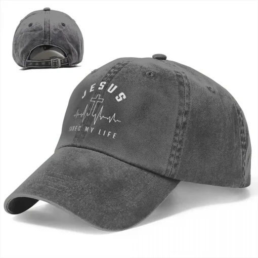 Jesus Christ Christianity Baseball Cap | "Jesus Saved My Life" Print Hat for Men & Women | Adjustable Sun Protection Casual Gorras - Image 2