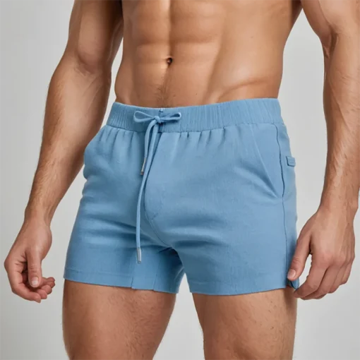 Solid Color Sexy Tight Men's Shorts Pocket Causal Sports - Image 2