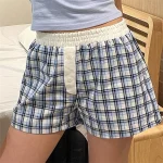  Sc48ca6913 Summer Korean Casual Plaid Shorts High