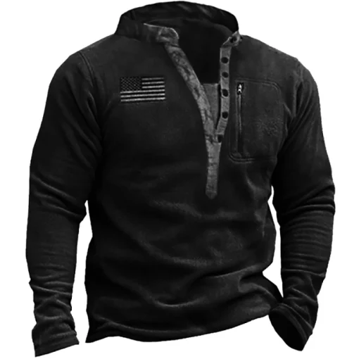 kf Sc6ddcf6d3f2d4502b53e6b30cd70c5e7n 2024 Spring Sweatshirt For Men s Outdoor Fleece Warm Stand Collar Tactical Sweatshirt Long Sleeve Male