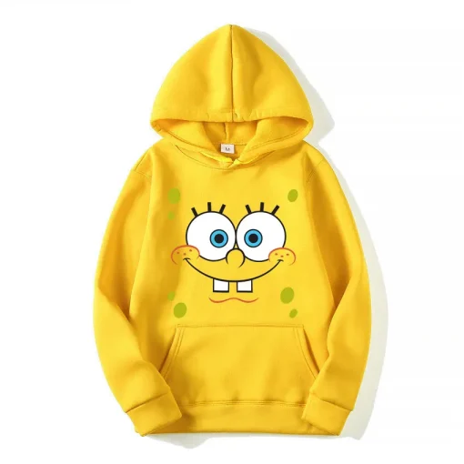 kf Sc863e9718c61403887ac2eef8ea78d00Y SpongeBob Cartoon Anime Women Hoodie 2024 New Fashion Yellow Men Pullover Tops Spring Autumn Couple Sweatshirt