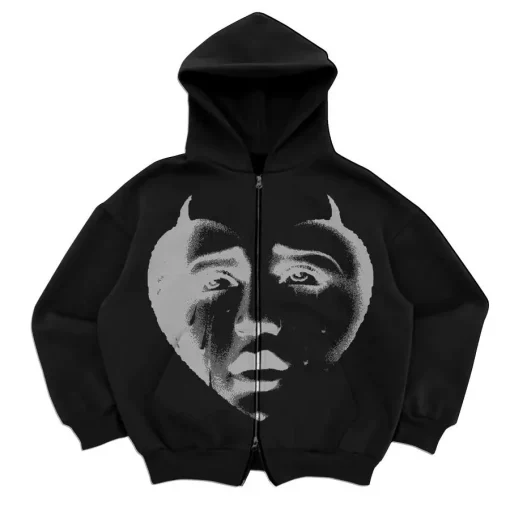 Gothic Y2K High Street Zip-Up Hoodie - Image 5