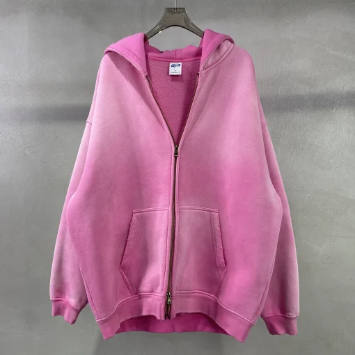 Plush Gradient Hooded Cardigan for Winter - Image 5