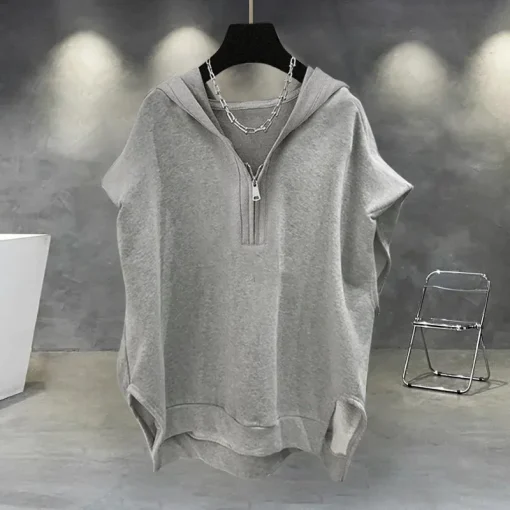 Men’s Summer Hooded Sleeveless T-Shirt – Y2K Streetwear Tank Top - Image 4