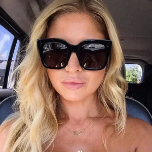 Luxury Women’s Square Sunglasses – Flat Top UV400 Protection