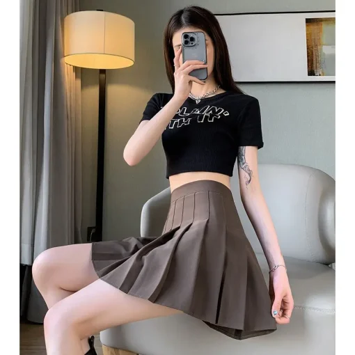 kf Se1243f28055c49758e81b9c797e68c0ew Pink Pleated Skirt Summer Black Mini Skirts Women Sexy Short Skirt White Skirt Kawaii Y2k Skirt