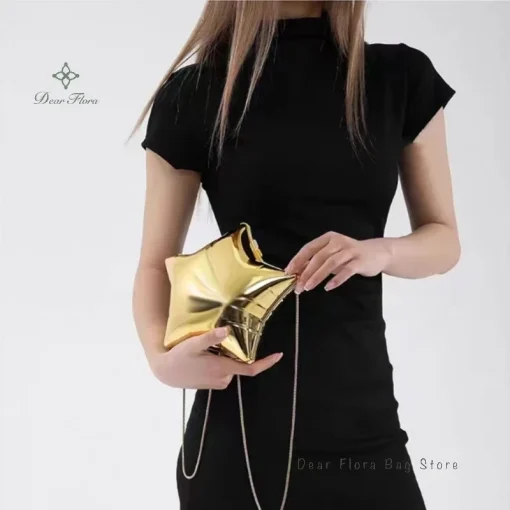 kf Se209d5d001424b0c818aeaaa09816eceN Fashion Acrylic Five Pointed Star Shaped Crossbody Bags Designer New Women Shoulder Bag Luxury Silver Evening