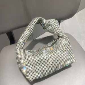 handmade Rhinestones Evening bag silver Crystal handmade Bags for Women Purses and Handbags Luxury Designer banquet bag