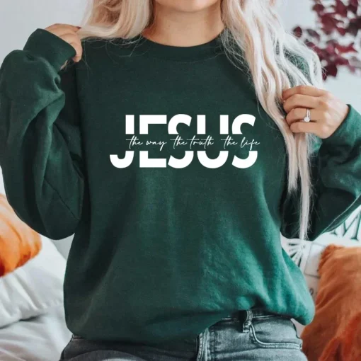 "Jesus The Way The Truth The Life" Women’s Sweatshirt | Christian Hoodie Gift - Image 5