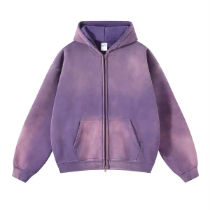 Plush Gradient Hooded Cardigan for Winter