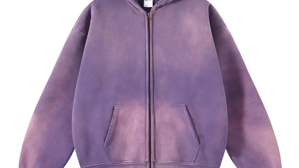 kf Se5e16ba1bda84fe38c85009316e11c77b Men s Oversize Long Sleeve Washed Double Zipper Cardigan Hoodies Loose Plus Plush Gradient Women s