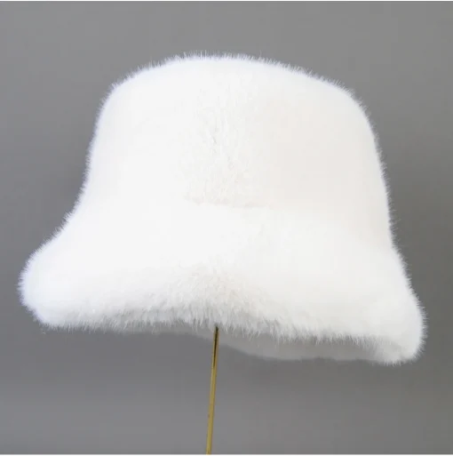 New Women Winter Luxury Knitted Faux Mink Fur Bomber Hat | Warm Faux Fur Cap for Girls | Soft & Cozy Winter Hat