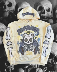 Retro Cartoon Skull Oversized Hoodie – Hip Hop Streetwear, Casual Loose Sweatshirt for Men & Women