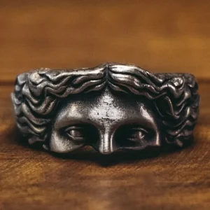 Vintage Jesus Half Face Ring | Gold & Silver Color Religious Belief Ring for Men & Women | Retro Pure Copper Finger Ring