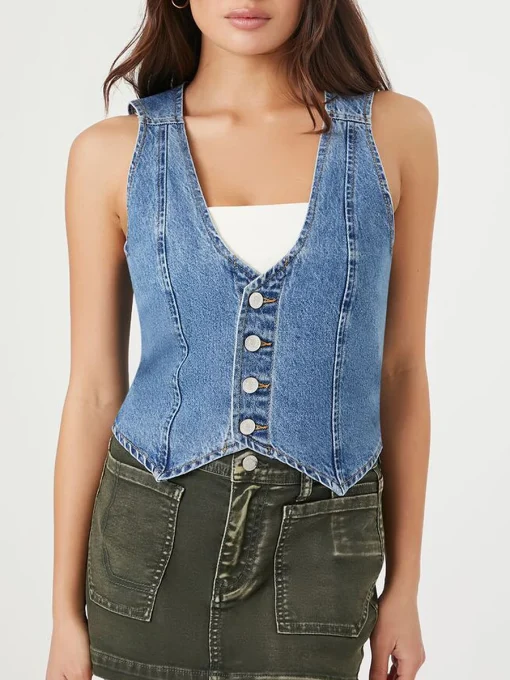 kf Sf119c4731c4942ce8272e3e480fcd7141 Women y2k Vintage Denim Camis Tank Tops Button Sleeveless Vest Solid Slim 90S Aesthetic Waistcoat Gilet