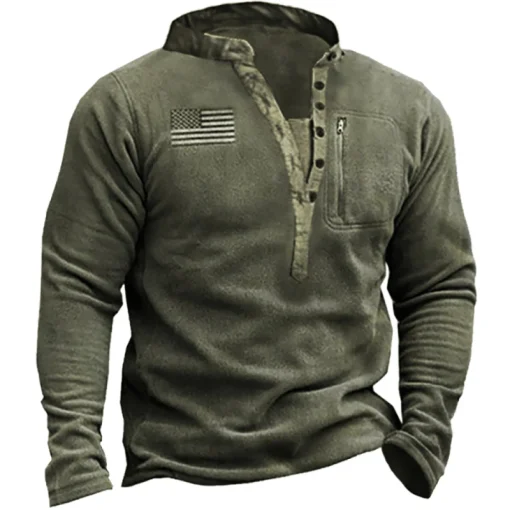 kf Sf36476bd9e1b4c22ad460860e01c8900C 2024 Spring Sweatshirt For Men s Outdoor Fleece Warm Stand Collar Tactical Sweatshirt Long Sleeve Male