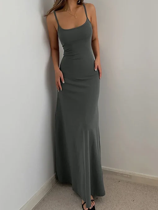 2025 Summer Backless Spaghetti Strap Maxi Dress – Elegant & Sexy Slim-Fit Casual Style - Image 4