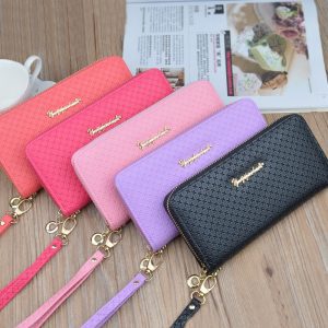 ladies zipper purse large capacity practical hand wallet woman pu leather fashion female long section wallet 2