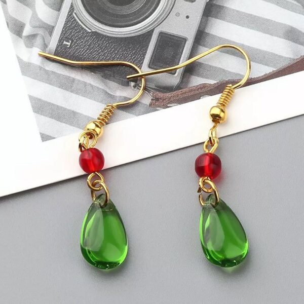 New Fashion Elegant Crystal Earrings For Women Hayao Miyazaki Howl s Moving Castle Earrings Red Beads 6