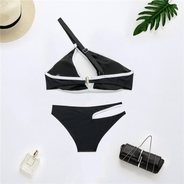 Sexy Black Bikini Swimsuit Women Hollow Out Push Up Bikini Set Female Swimwear Monokini Bathing Suit 4