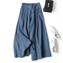 Summer Pants for Women Cotton Linen Large Size Wide Leg Pants Femme Arts Style Elastic Waist.jpg 640x640 2