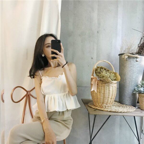 Women Beach Handbag Basket Straw Hand Bag Cover Fashion Summer New Wicker Small Retro Rattan Tote 6