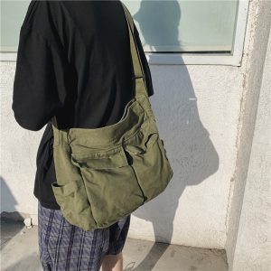 women large capacity canvas shoulder bag
